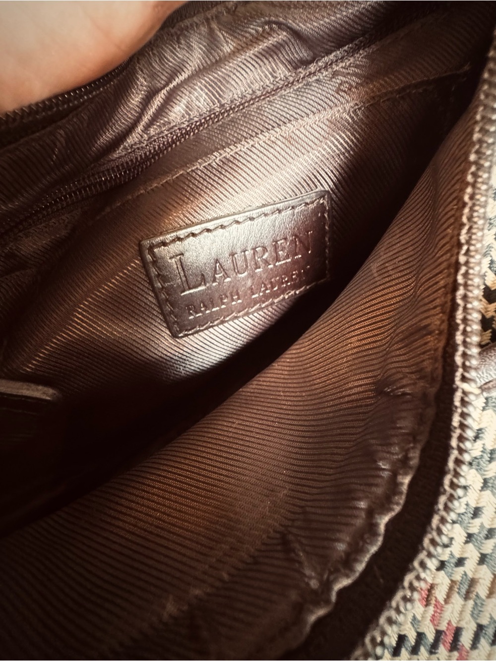 ‼️SOLD‼️ Vintage 1993 Ralph Lauren Houndstooth Shoulder Bag - Picture 6 of 6